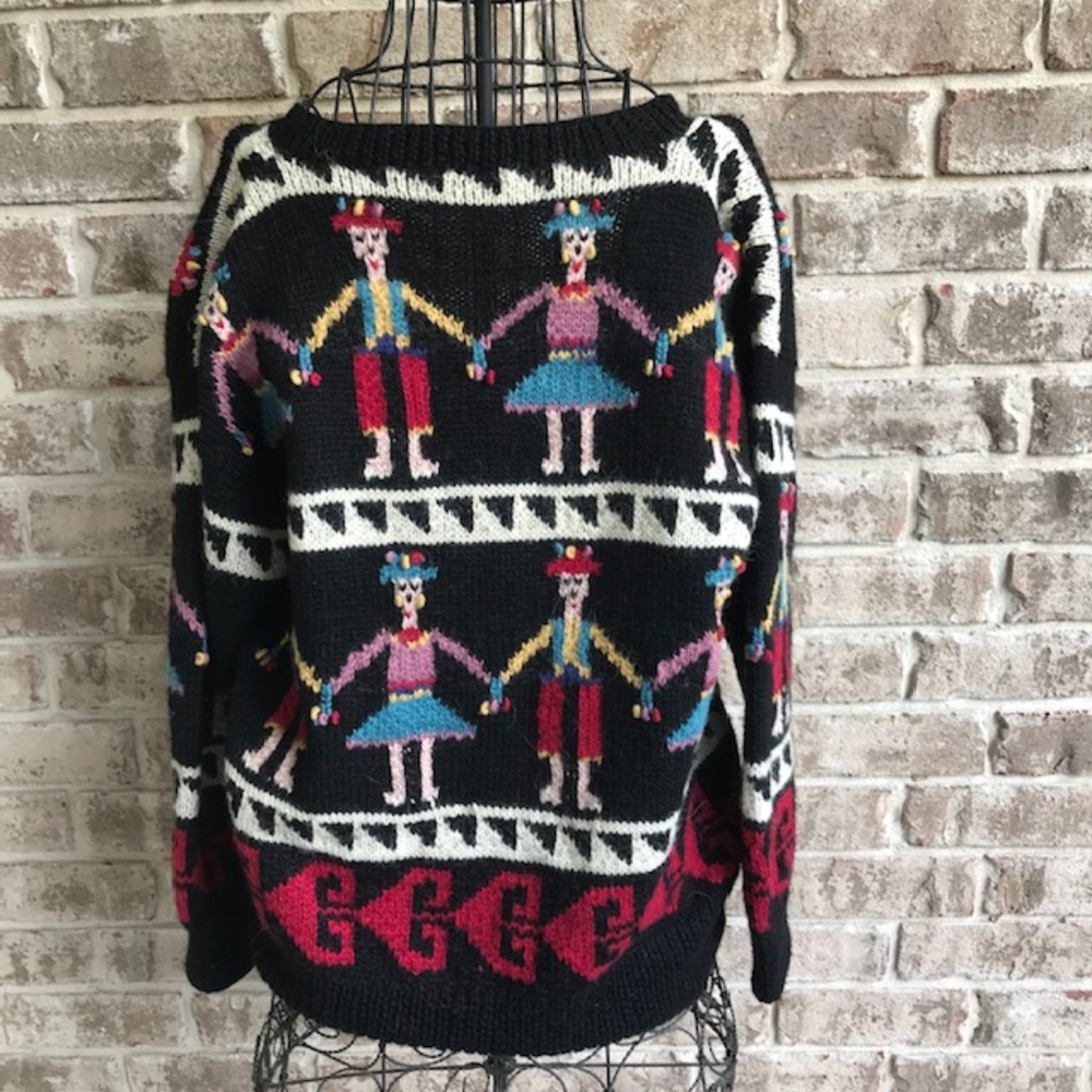 PRICE FIRM Lord & Taylor Cardigan Sweater Folkart Alpaca VTG PRICE FIRM - Picture 2 of 8